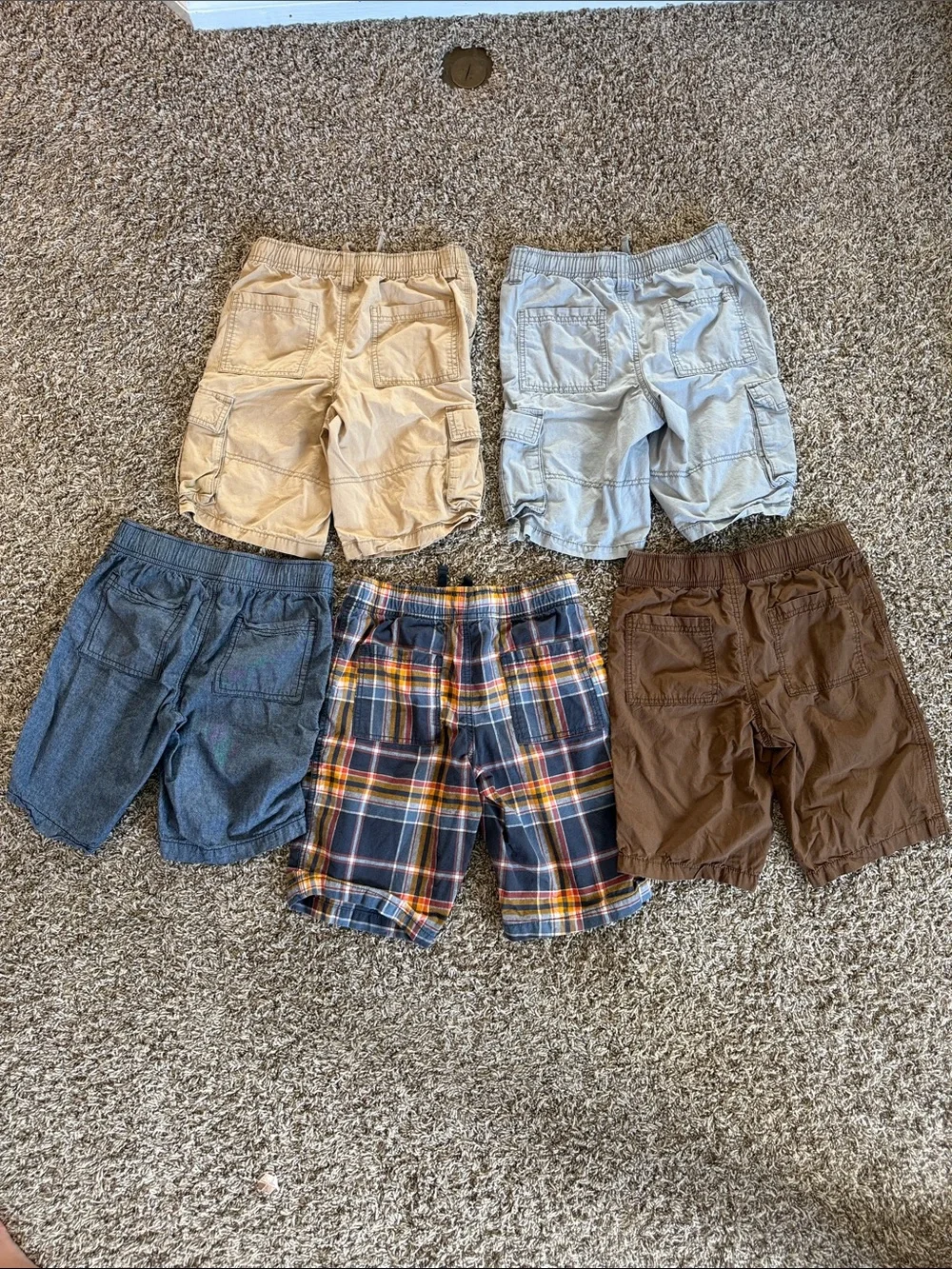 Gymboree Boys Multicolor Shorts Lot - Tan, Light Gray, Charcoal, Plaid, Brown